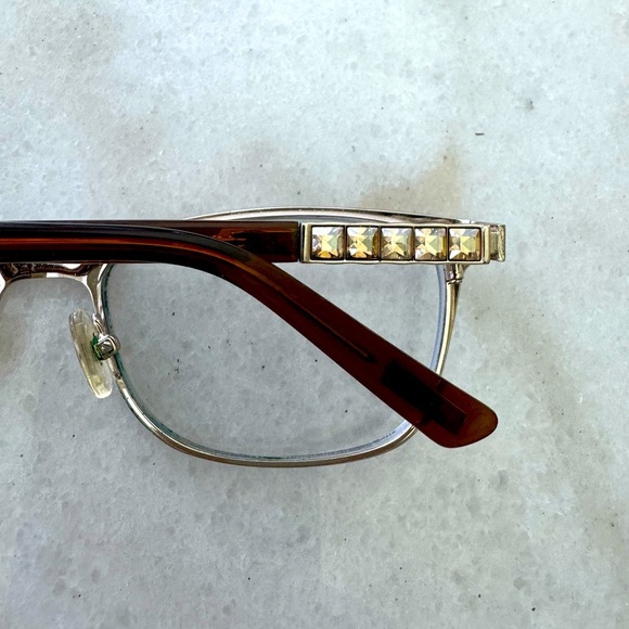 Guess Marciano GM 248 Brown and Gold Embellished Eyeglasses Frames 53 17 135 - Picture 5 of 8